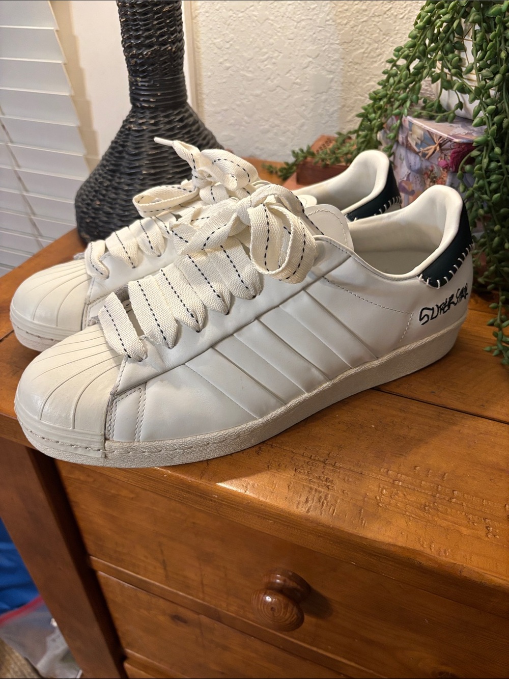 adidas White Jonah Hill Sneakers with Black Heel Detail